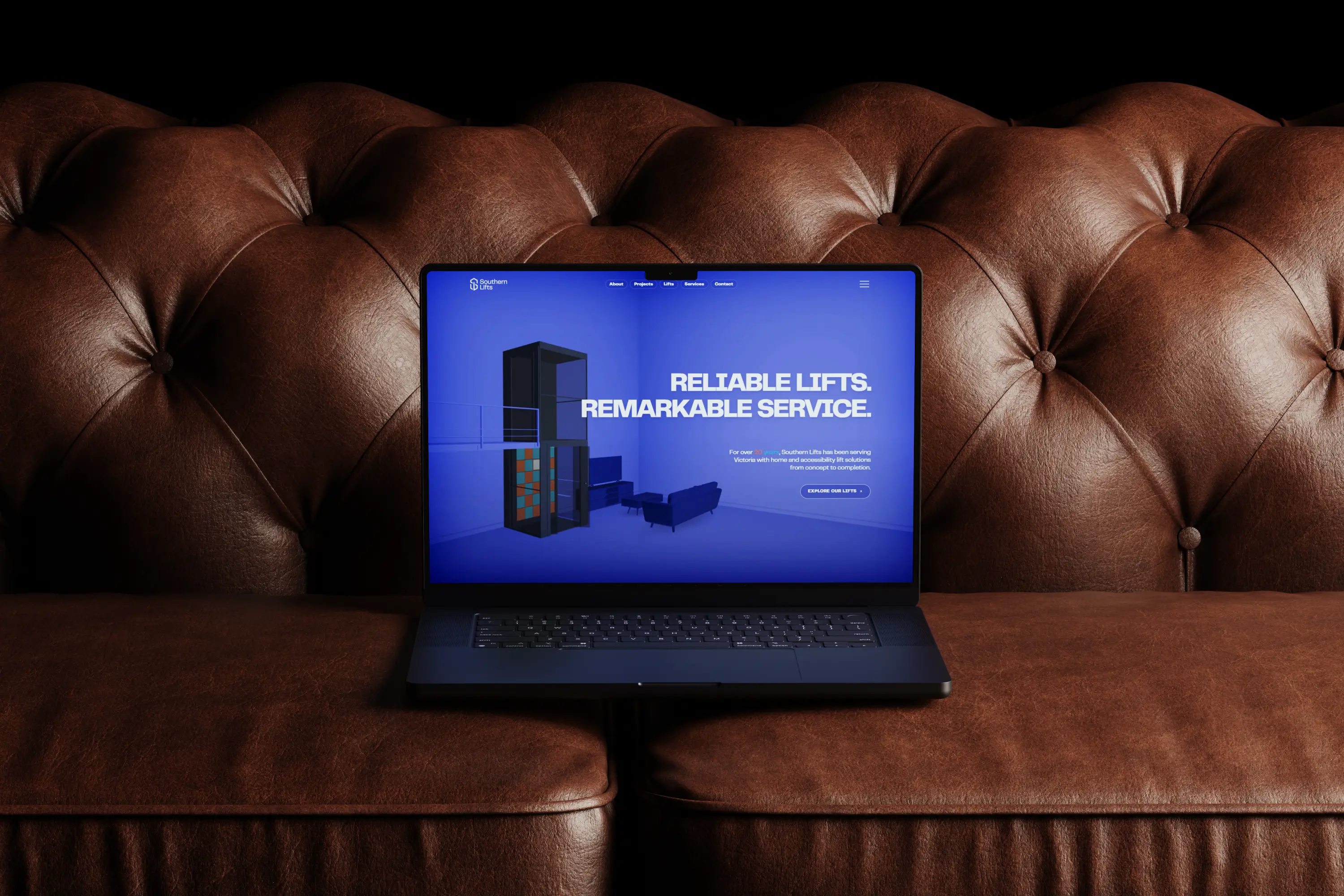 Southern Lifts Website website mockup
